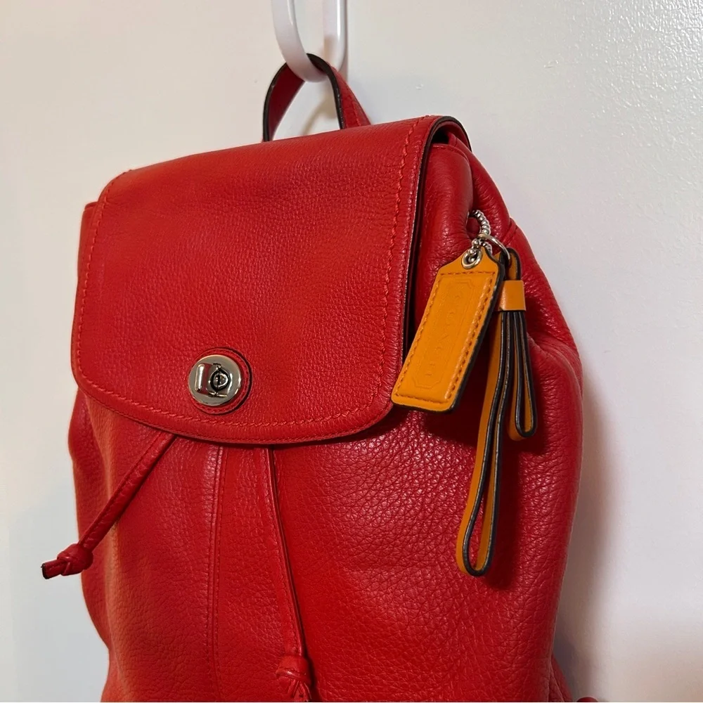 COACH Red Park Leather Backpack - Picture 2 of 6